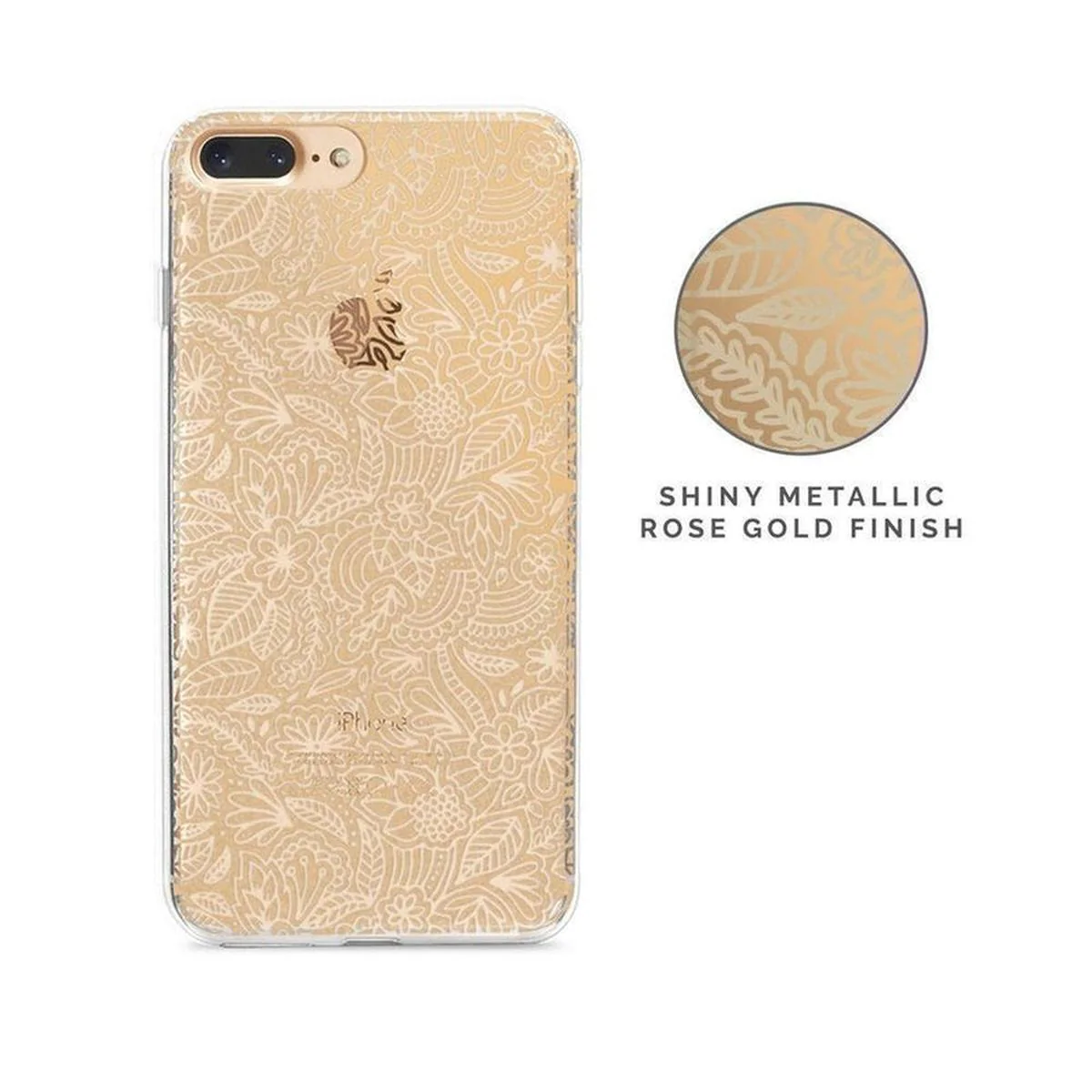 Floral Mandala | Rose Gold Clear Case - Image 27