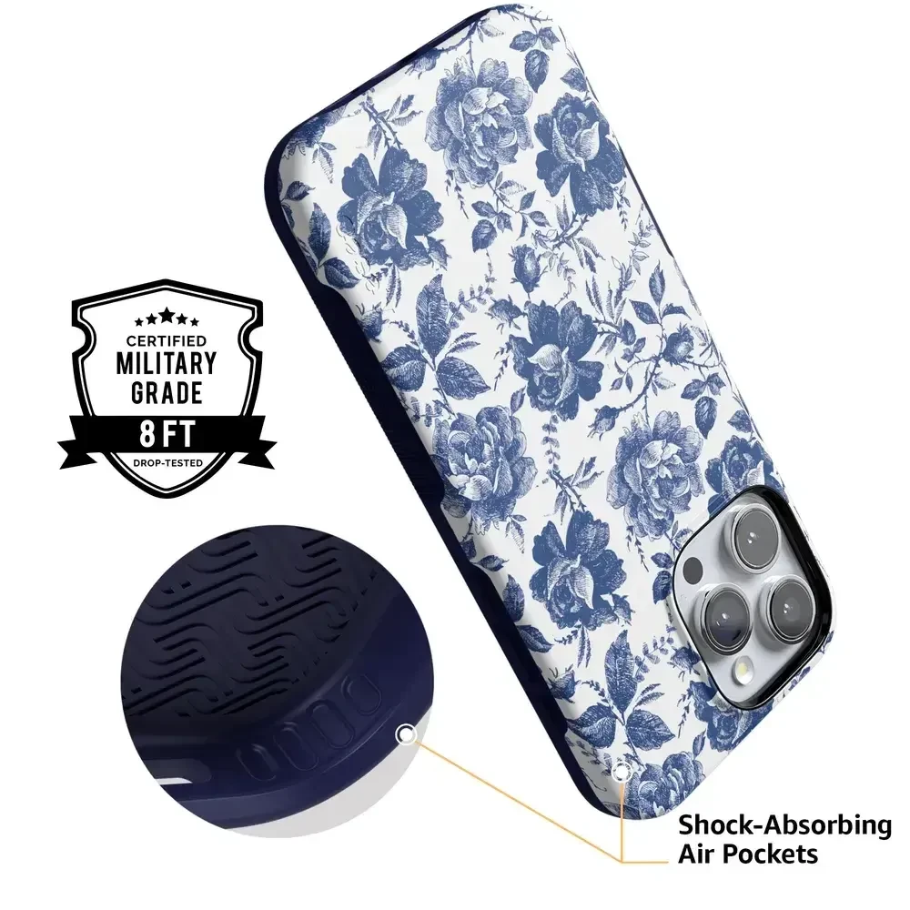 Rose to Fame | Blue & White Rose Floral Case - Image 15