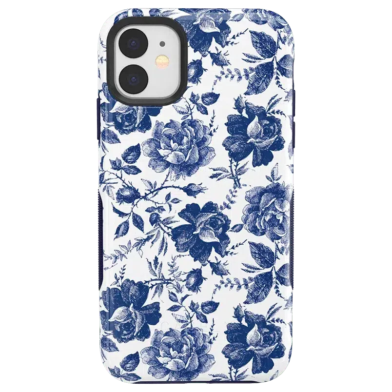 Rose to Fame | Blue & White Rose Floral Case - Image 38