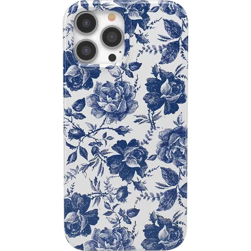 Rose to Fame | Blue & White Rose Floral Case - Image 56