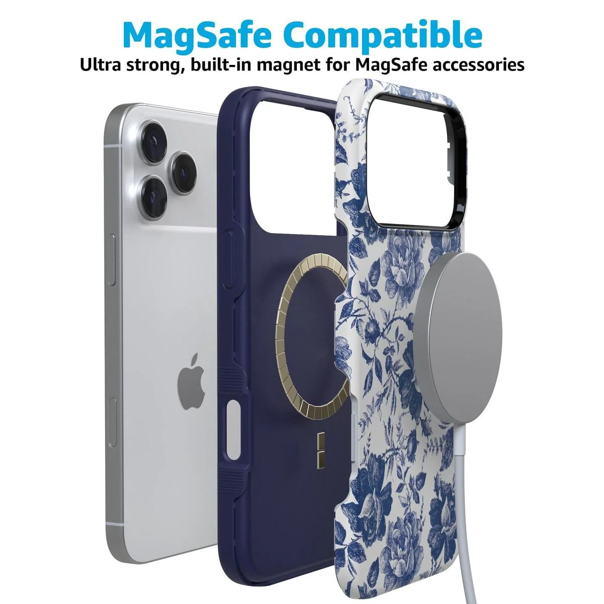 Rose to Fame | Blue & White Rose Floral Case - Image 7