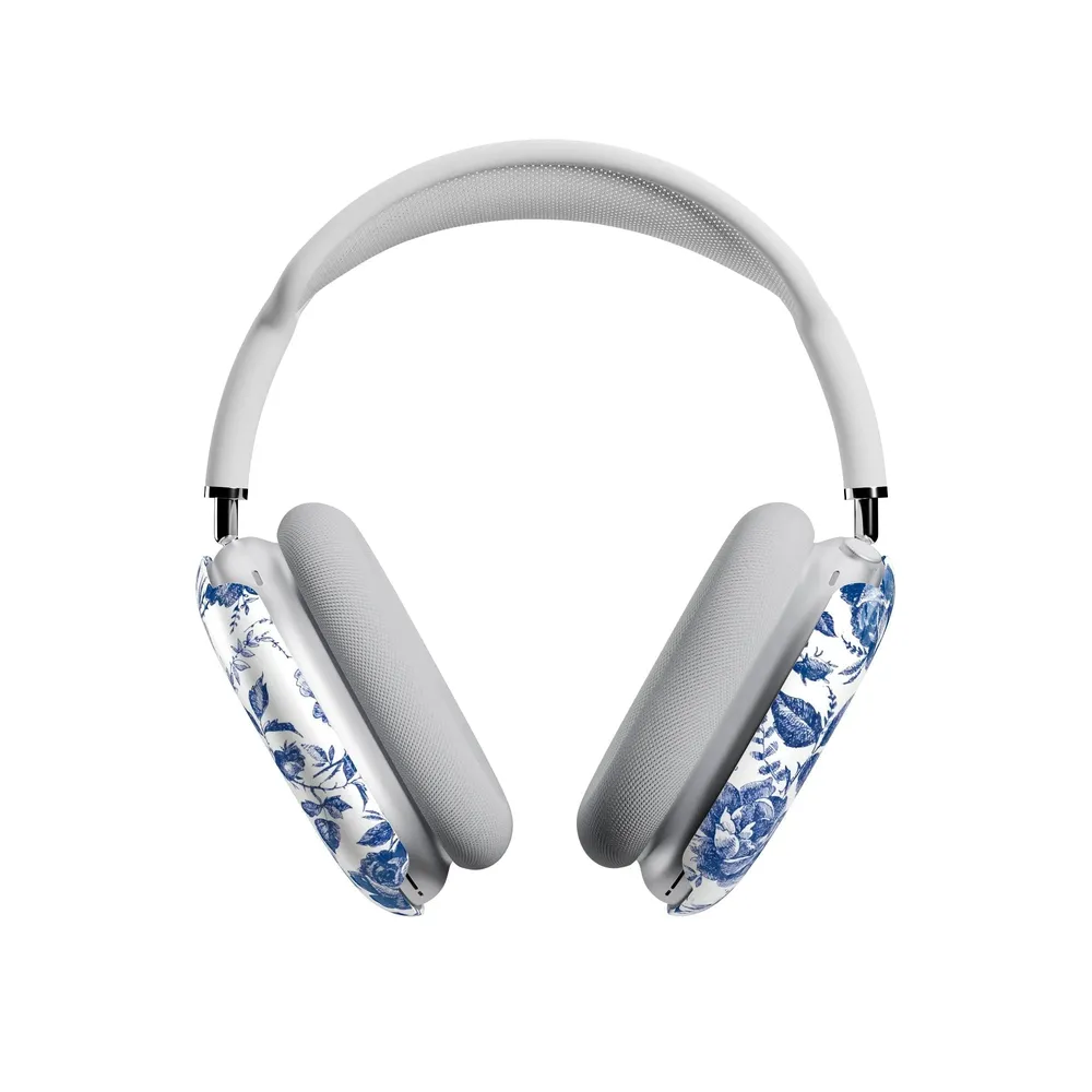 Rose to Fame | Blue & White Rose Floral AirPods Max Case - Image 4