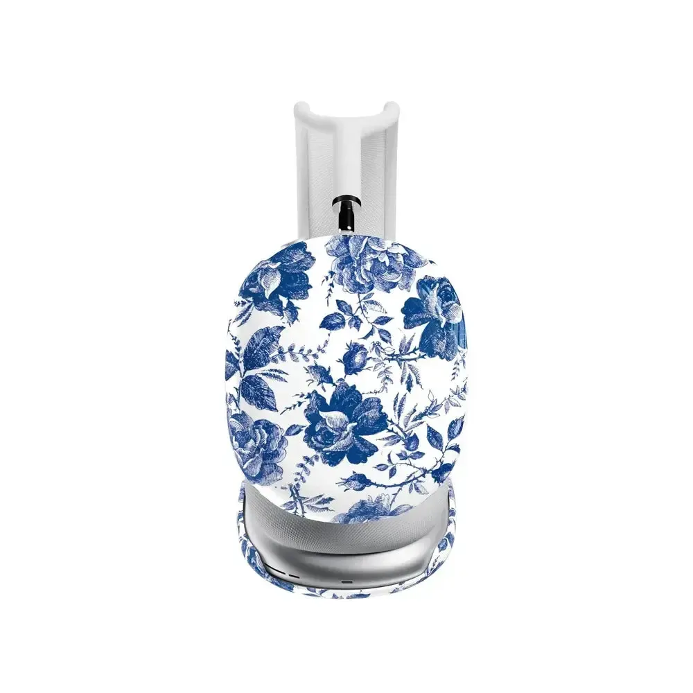 Rose to Fame | Blue & White Rose Floral AirPods Max Case - Image 6