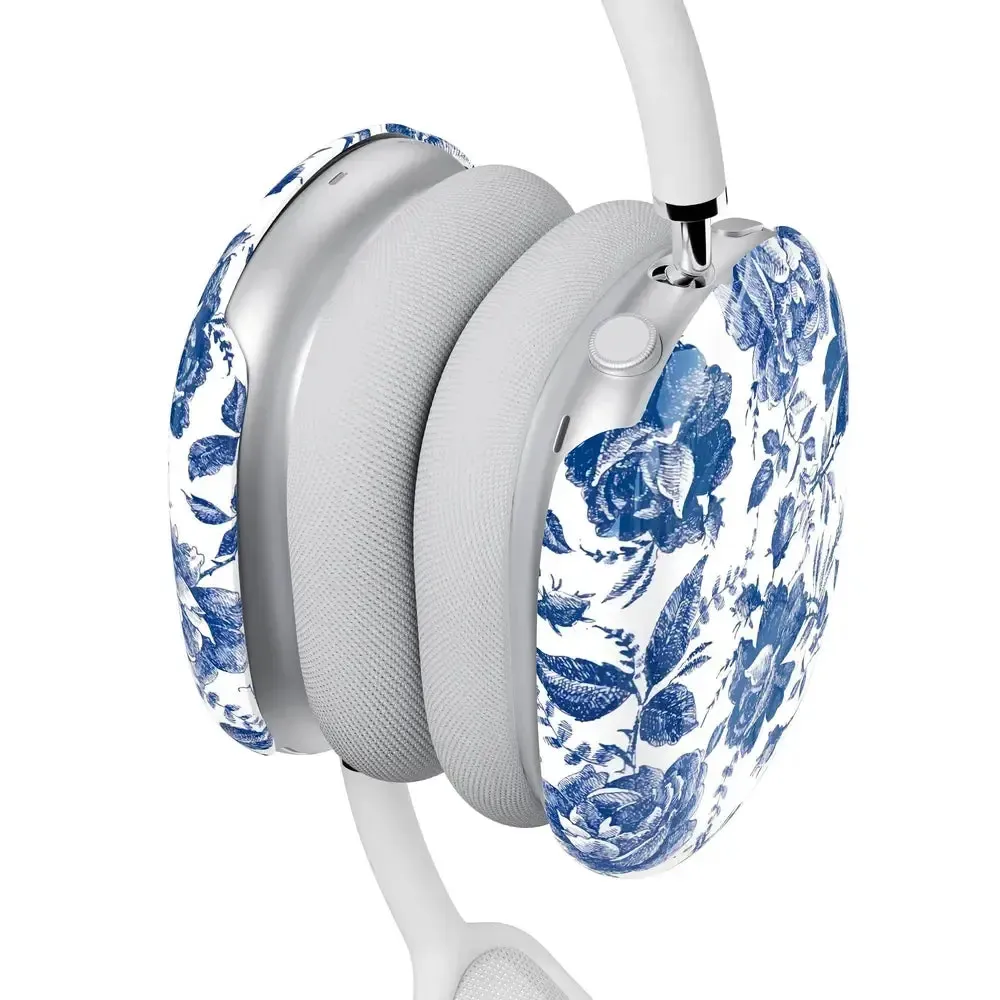 Rose to Fame | Blue & White Rose Floral AirPods Max Case - Image 7
