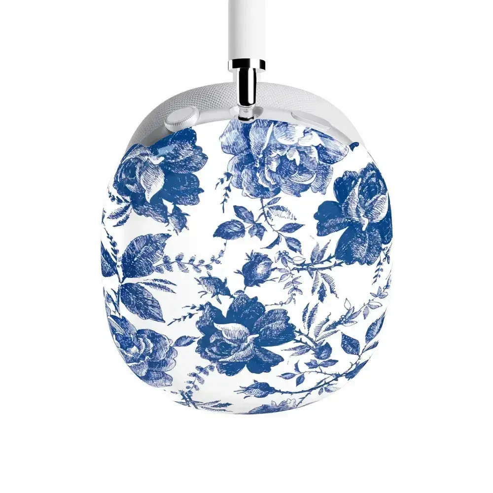 Rose to Fame | Blue & White Rose Floral AirPods Max Case - Image 9