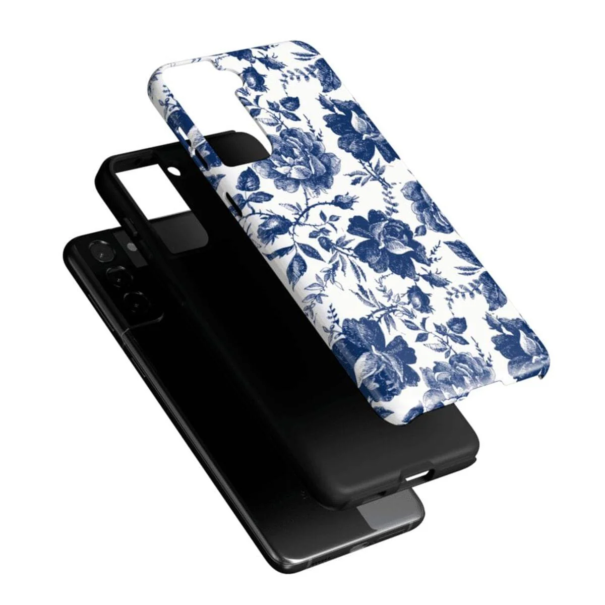 Rose to Fame | Blue & White Rose Floral Samsung Case - Image 18