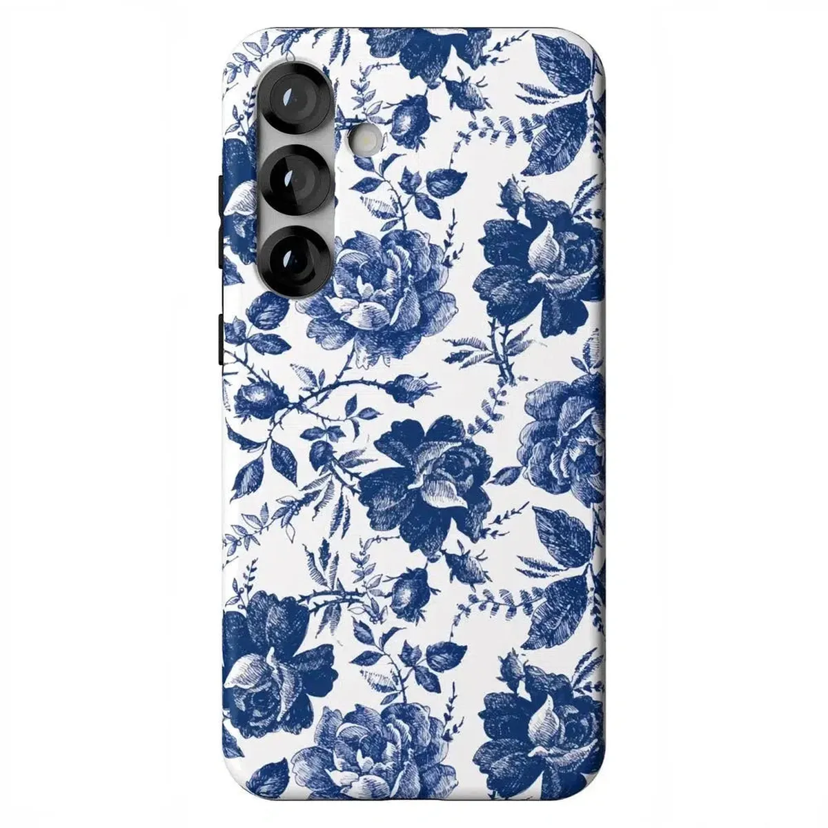 Rose to Fame | Blue & White Rose Floral Samsung Case - Image 35