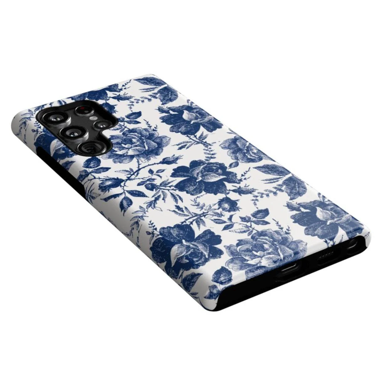Rose to Fame | Blue & White Rose Floral Samsung Case - Image 5