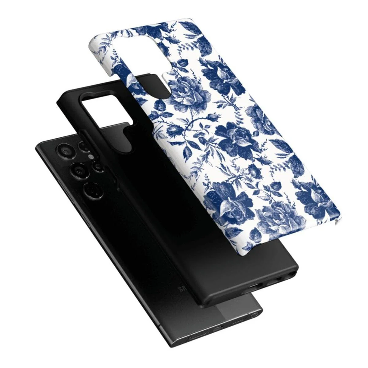 Rose to Fame | Blue & White Rose Floral Samsung Case - Image 6