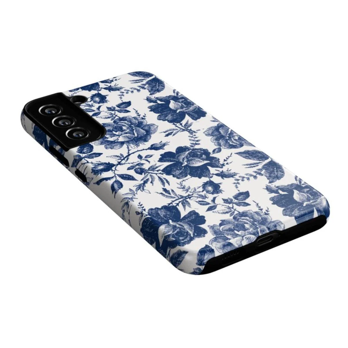 Rose to Fame | Blue & White Rose Floral Samsung Case - Image 8