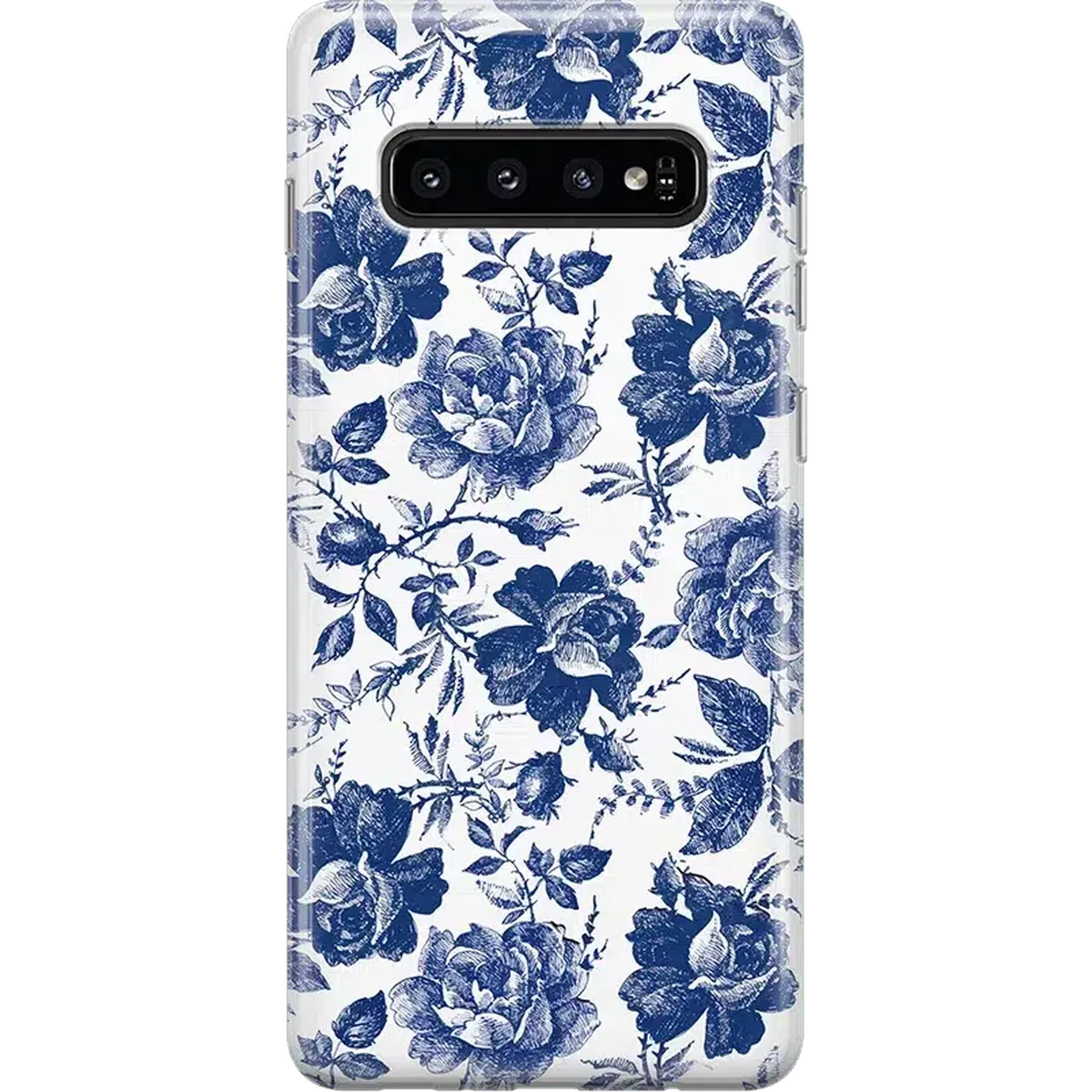 Rose to Fame | Blue & White Rose Floral Samsung Case - Image 7