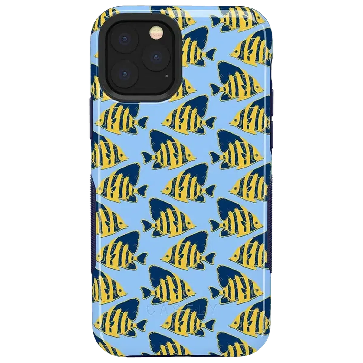 Something's Fishy | Navy Blue & Yellow Fish Print Case - Image 25