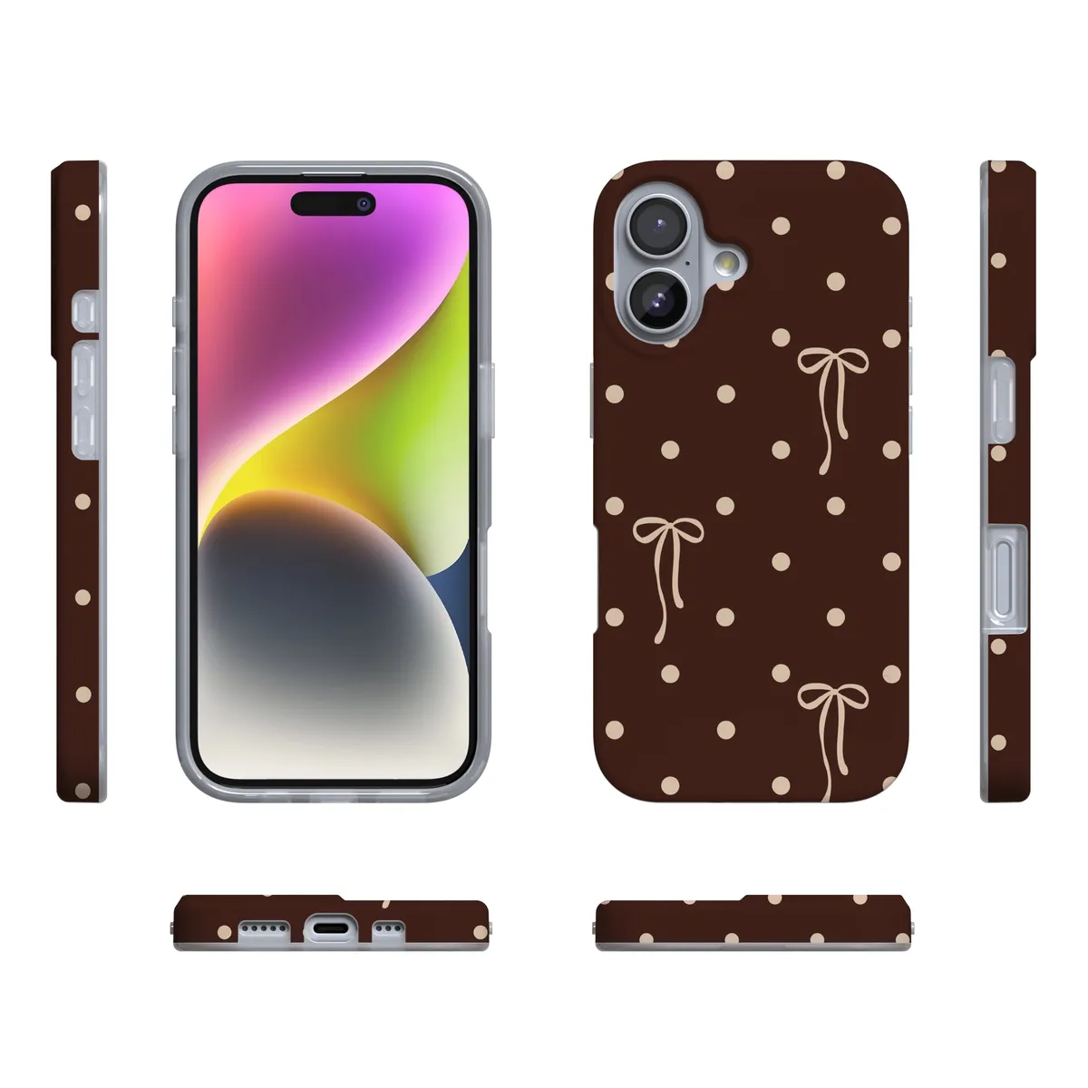 Teddy Bows | Brown Polka Dot Case - Image 91