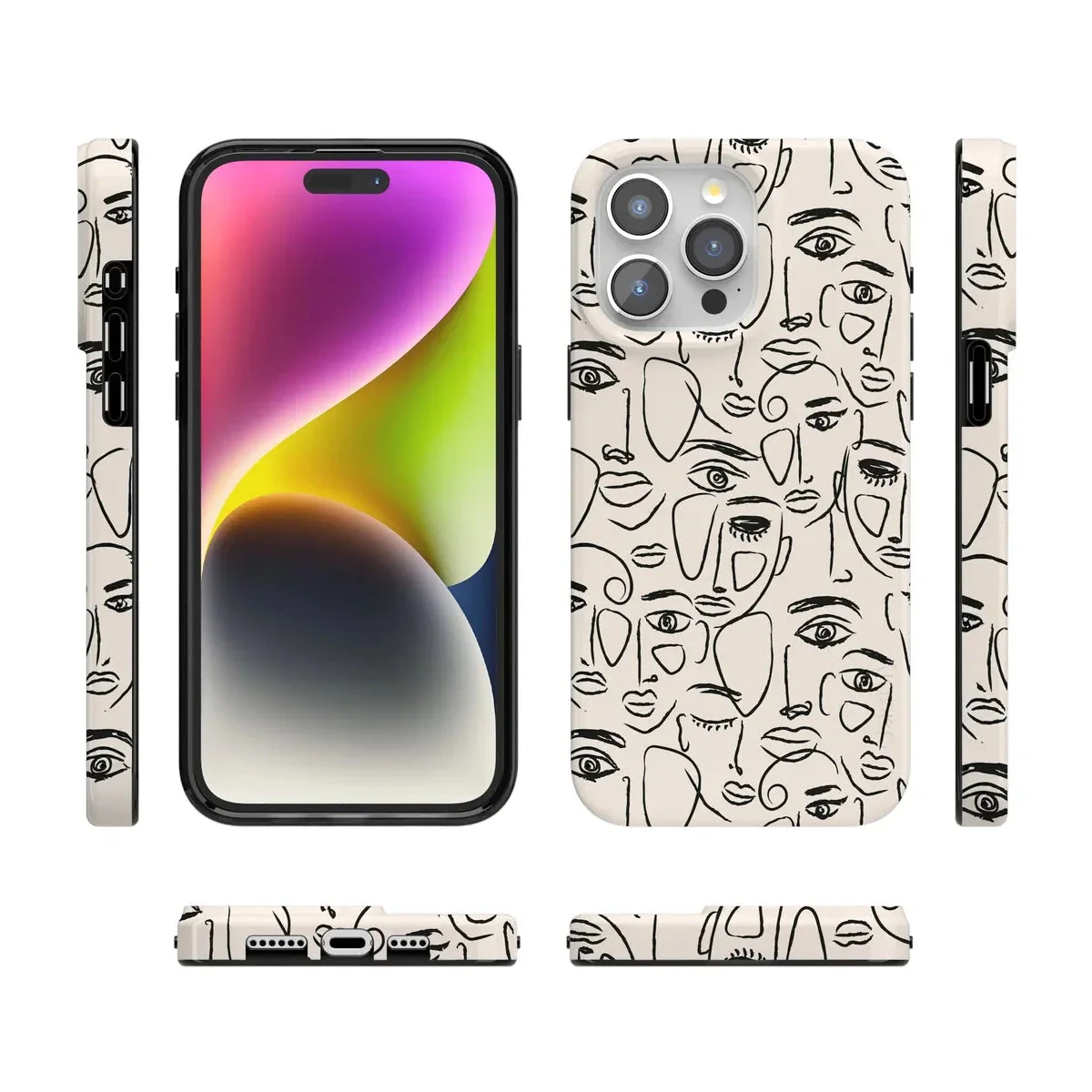 We're All Human | Minimal Face Art Case - Image 111