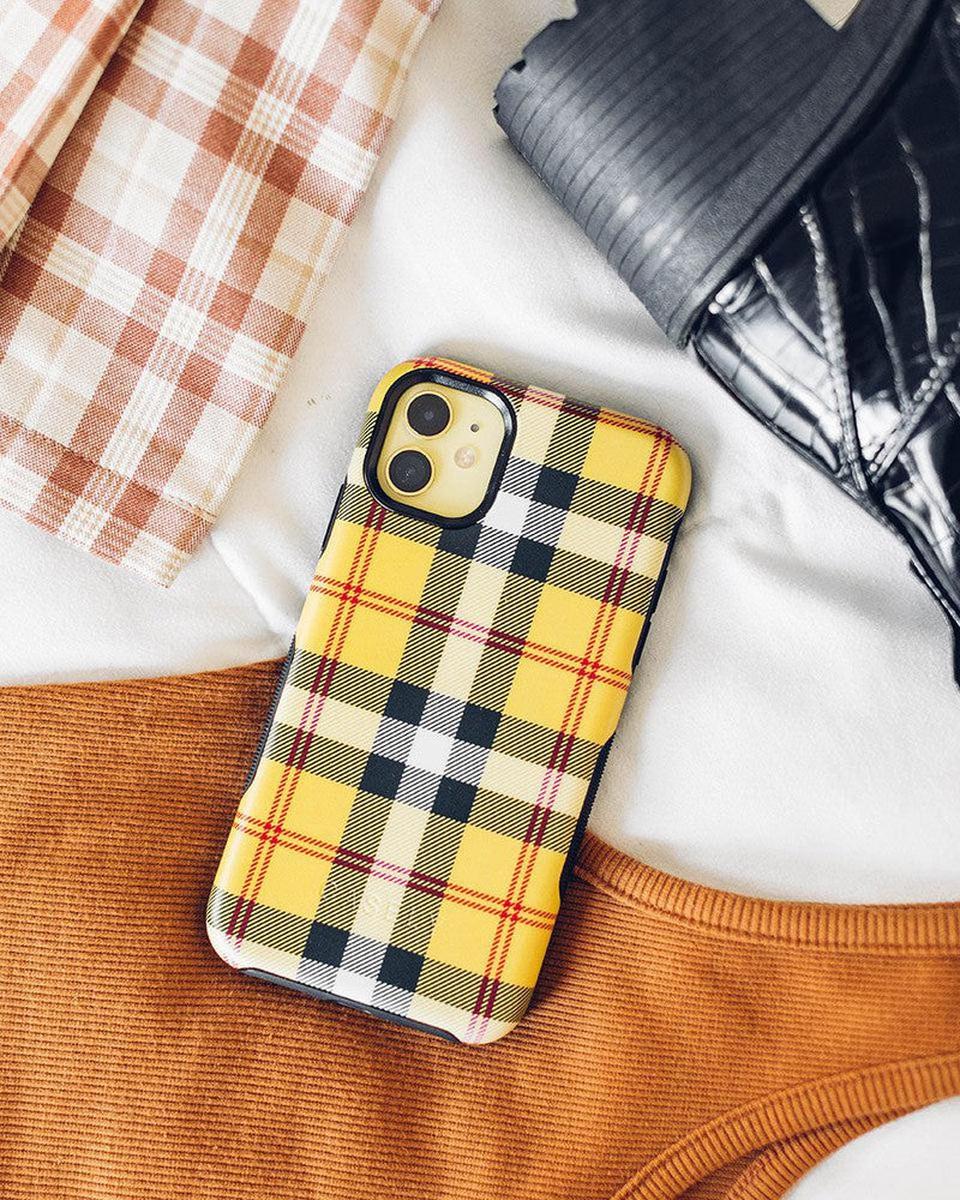 As if! | Yellow Plaid iPhone Case - Image 38